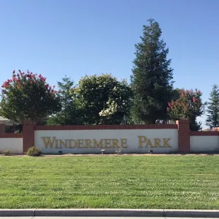 The park sign with nice brick details.