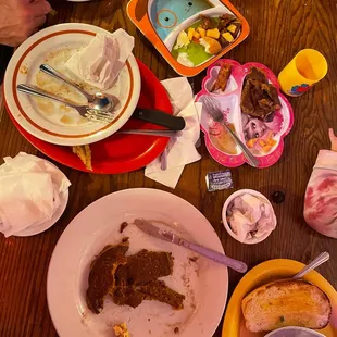 Success!  Dinner has been eaten by all the little ones. It's so great to not have to clean up.