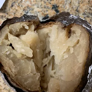 the inside of a baked potato