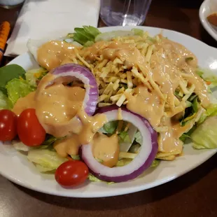Farmhouse salad that is part of the soup and salad.