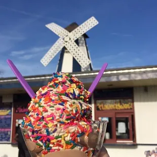 chocolate soft serve with sprinkles