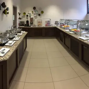 a buffet of food