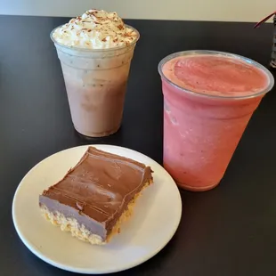 Iced mocha, strawberry smoothie, or scotcheroo?   Which one will make this hot day seem a little cooler?  It is a tough decision.