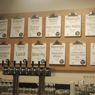 Beer menu Friday, August 9th, 2024