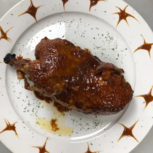 a piece of chicken on a plate