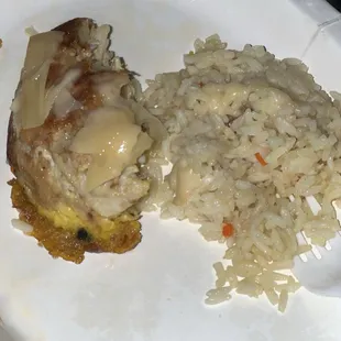 Crab cake &amp; rice couldn&apos;t finish it nasty