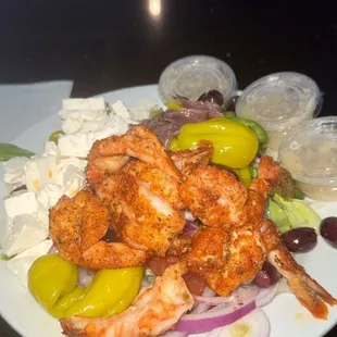 Greek Salad with shrimp