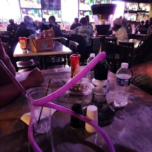 Decent hookah and good food