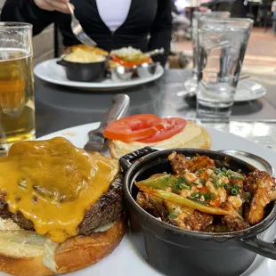 Backyard Burger and Buffalo cauliflower