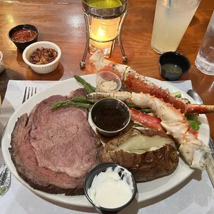 Prime ribs and Alaskan King Crab legs
