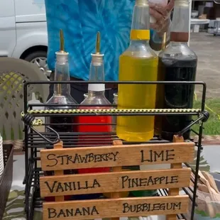 Flavors of the day. The pineapple and lychee with snow cap was to die for!