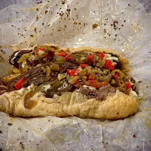 Sausage and beef Dipper with Hotpeppers!