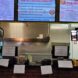 Menu board and register