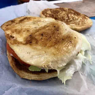 Grilled chicken sandwich on a toasted bun