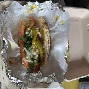 The Chicago dog (took one bite, I was hungry)
