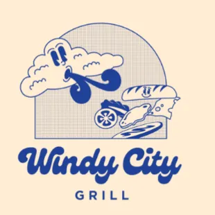 the logo for windy city grill