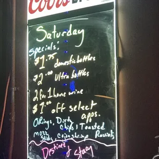 Saturday specials