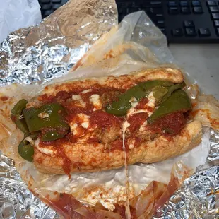 Breaded Steak w/sweet peppers