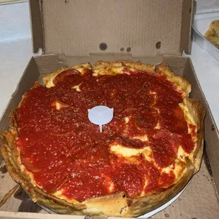 Deep dish with pepperoni