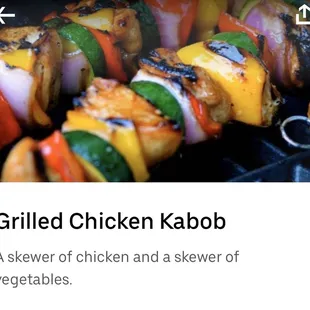 What Windy City shows as the picture for the kabob/description (please note the variety of veggies)