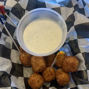 Hot Pepper Cheese balls. $7.99. Nothing at all was taken from this basket before taking this photo.