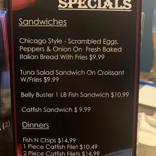 menu