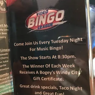 menu
