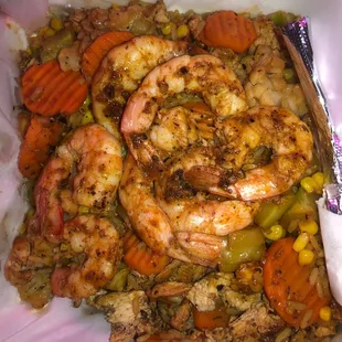 Birds Stir Fry Bowl with shrimp n chicken