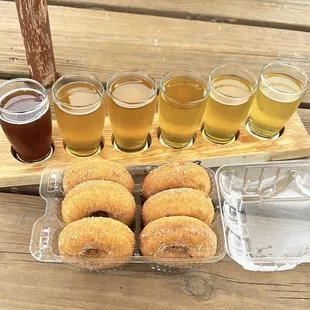 Apple cider flight and donuts