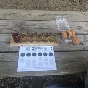 The flight and donuts