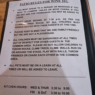 menu
