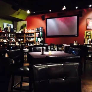 Seating and some of the wine/liquor selection