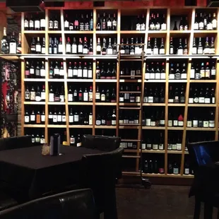 Love the wine wall!