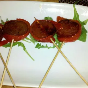 Spicy Beef Sausage Lollipops
