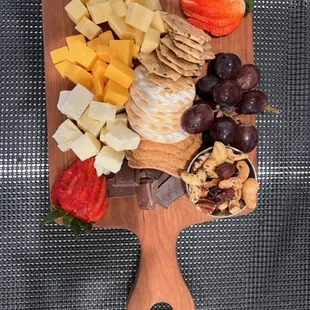 Small Charcuterie Board includes Fruits Nuts Cheese and Crackers ~ all boards are made when ordered.