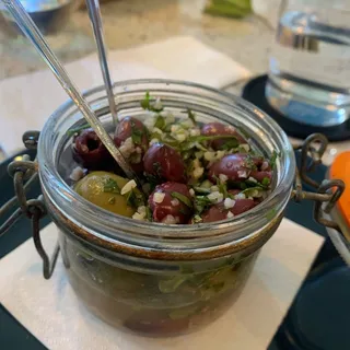 House-Marinated Pitted Olives