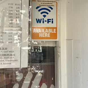 Free Wi-Fi but only outdoor seating