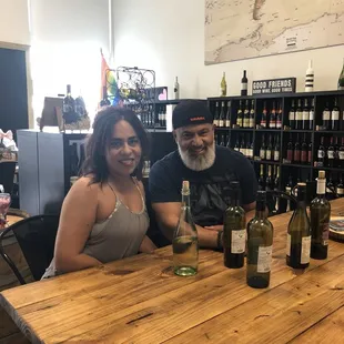 a man and a woman sitting at a table