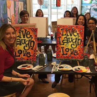 We LIVE to have fun, LAUGH to make memories, and LOVE to sip and paint!