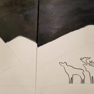 The first step was painting in the sky