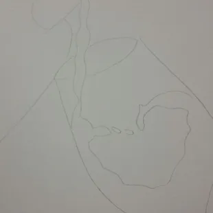 Pre hand drawn template. Some the glass was closer, the bottle smaller, or the glass larger. It makes each painting unique.