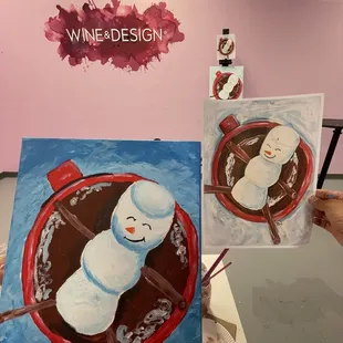 My painting on the left &amp; the original on the right