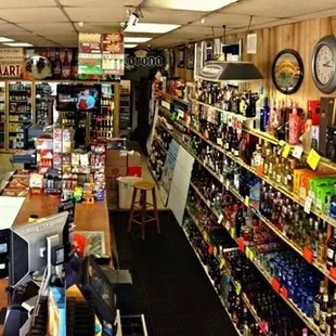 a variety of liquors