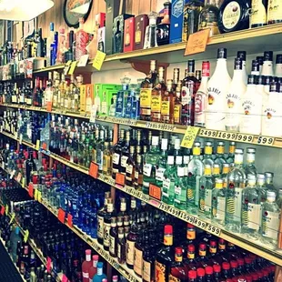 a variety of liquors