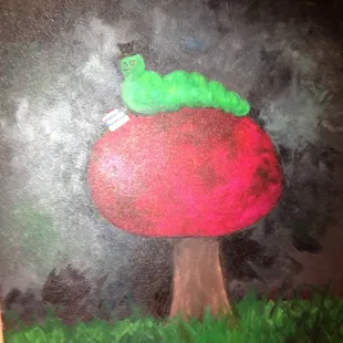 My friend's masterpiece - she didn't want to paint a hookah, so she replaced with books :)