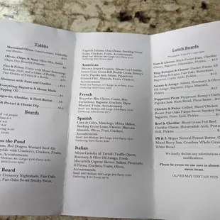 Food menu