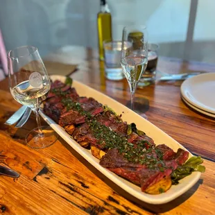 Skirt Steak, family style.
