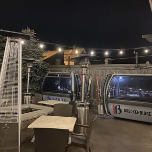 We loved sitting in these decommissioned gondolas! Great idea!