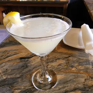 Lemon drop martini. They don&apos;t have a cocktail menu, but they were happy to make whatever I wanted to order :)