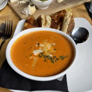 Grilled cheese and soup